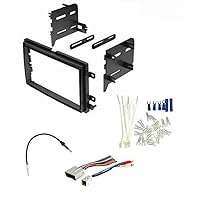 Double DIN Car Stereo Radio Install Dash Kit, Wire Harness, and Antenna Adapter Made for Ford: 2004-2008 F-150 (2004 No Heritage), 2005-2010 Super Duty F-250/350/450/550 -Includes Subwoofer Wire