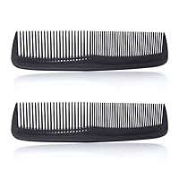 2 Pcs Pocket Plastic Hair Combs Fine and Standard Dressing Teeth Cut Hair Cutting Combs Black Hair Styling Combs Beard Combs for Women Men Hairdressing Salon Hair Care Tool