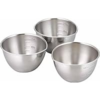 Shimomura Kihan 28867 Tsubamesanjo Bowl, Subdivision Containers, Set of 3, Made in Japan, Stainless Steel with Scale and Spout Included, 9.1 fl oz (270 ml)