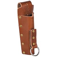 Klein Tools 5817 Tool Holder, Multi-Functional Bull-Pin and Spud Wrench Holder, Full-Grain Russet Leather, Fits up to 3-Inch Belts