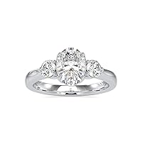 VVS Three Stone Elegant Style 18k White Gold/Yellow Gold/Rose Gold With 0.48 Carat Natural Diamond & Moissanite Diamond Anniversary Ring For Women