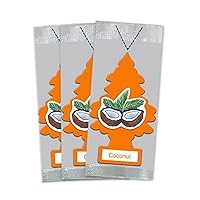 LITTLE TREES Car Air Freshener | Hanging Paper Tree for Home or Car | Coconut | 3 Pack