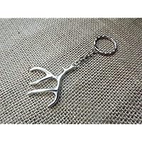 Silver Deer Keychain Outdoor Nature Hunter Gifts Gifts for Him Country Wedding Southern Round Neck Deer Keychain Camouflage Hunting