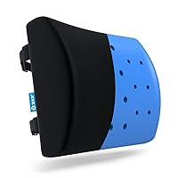 Gel Lumbar Support Pillow for Office Chair, Car, Ergonomic Premium Memory Foam, Chair Back Support Back Pain Relief, Lower Back Pillow with Double Straps, Comfortable, Washable Velevt Cover（Black）