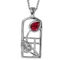 Cairn CHARLES RENNIE MACKINTOSH Silver Pendant - Valentine Necklace. Mackintosh Jewellery 584
