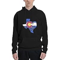 Mens Athletic Hoodie Colorado-Flag-Texas-Map Gym Long Sleeve Hooded Sweatshirt Pullover With Pocket