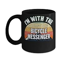 Bicycle Messenger, I'm With The Bicycle Messenger Coffee Mug 11oz, black