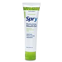Spry Dry Mouth Gel with Xylitol, Natural, Long Lasting Mint Free and Sugar Free Mouth Moisturizer for Dry Mouth Relief, Spearmint Flavor, 2 oz
