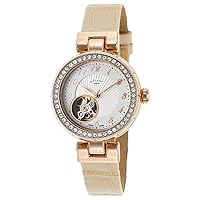 Rotary Women's Gold Skeleton Automatic Watch with Leather Strap LS004/A/18