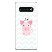Inspired Cases - 3D Textured Galaxy S10 Case - Rubber Bumper Cover - Protective Phone Case for Samsung Galaxy S10 - Oink! - Pig Chevron