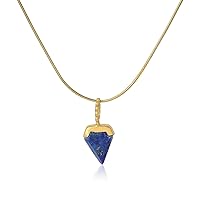 Royal Blue Radiance Lapis Lazuli Gold Over Silver Chain Pendant Necklace