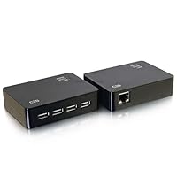 C2G USB Extender, 4 Port USB 2.0 over Cat5/6, up to 150 Feet (45.72 Meters), Black, Cables to Go 54285