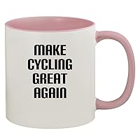 Make Cycling Great Again - 11oz Ceramic Colored Inside & Handle Coffee Mug, Pink