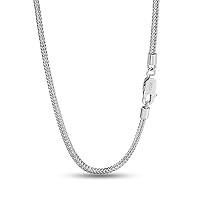Dankadi Fashion 100% 925 Sterling Silver 2 mm Necklace Solid Silver Chopin Chain Link Silver Jewelry For Men & Women Italy Design