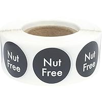 Nut Free Labels .75 Inch Round Circle Dots 500 Adhesive Stickers