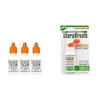 TheraBreath Plus Nasal-Sinus Drops (Pack of 3) Fresh Breath Throat Spray with Green Tea, 1 Ounce Bundle