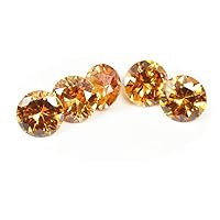 8X8 MM 5 pcs Lot Brown Cubic Zircon Round Shape Faceted for Jewelry Making Loose Gemstone