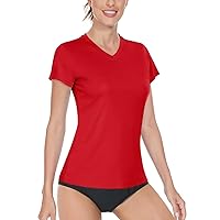 Women's T Shirts UPF 50+ Sun Protection V Neck Short Sleeve Quick Dry Workout Tops Tees Clothes