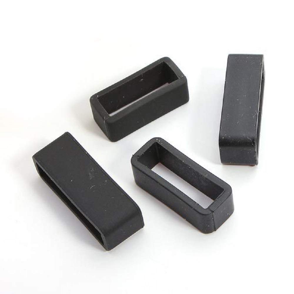 4Packs 18mm 20mm 22mm 23mm 24mm 26mm 28mm 30mm 32mm Black Rubber Replacement Watch Strap Band Keeper Holder Retainer Loops