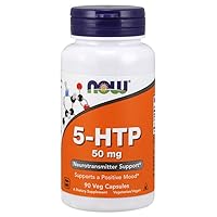 NOW Supplements, 5-HTP (5-hydroxytryptophan) 50 mg, Neurotransmitter Support*, 90 Veg Capsules