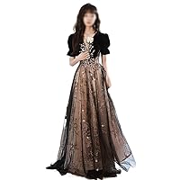Black European and American Evening Dress, Female Style, Pengpeng Princess Dress, Banquet Dress