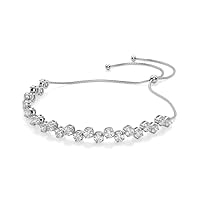 Beautiful Infinitely Bracelet, Round Cut 2.86CT, Colorless Moissanite Bracelet, White Gold Plated 925 Sterling Silver, Wedding Gift, Engagement Gift, Perfact for Gift Or As You Want