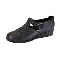 Mara Women's Wide Width Casual T-Strap Leather Shoes
