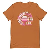 Positive Affirmations for Breast Cancer Pink Sunflower Retro Sunset Tee with 2XL 3XL 4XL