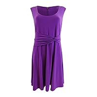 Lauren Ralph Lauren Women's Scoop Neck Jersey Dress (6, Purple Verbena)