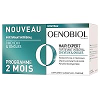 Oenobiol Hair Expert Hair & Nail Integral Fortifier 2 x 60 120 Tablets to Strengthen The Hair Fiber from The Inside for Dense, Resistant and Healthy-Looking Hair