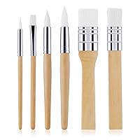 CHCDP 6pcs Wooden Paint Brush Set Acrylic Painting Brushes Kit for Oil Watercolor Canvas DIY Arts Crafts Supplies