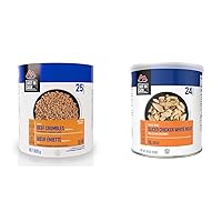 Mountain House Cooked Ground Beef #10 Can & Grilled Sliced Chicken #10 Can | Freeze Dried Survival & Emergency Food | 46 Total Servings