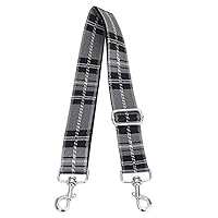 Adjustable Strap Replacement Crossbody Bag Canva-Strap Handbag Strap Replacement Shoulder-Strap With Clasp Plaid Dark Grey