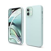 elago Compatible with iPhone 12 Mini Case, Liquid Silicone Case, Full Body Protective Cover, Shockproof, Slim Phone Case, Anti-Scratch Soft Microfiber Lining, 5.4 inch (Green)