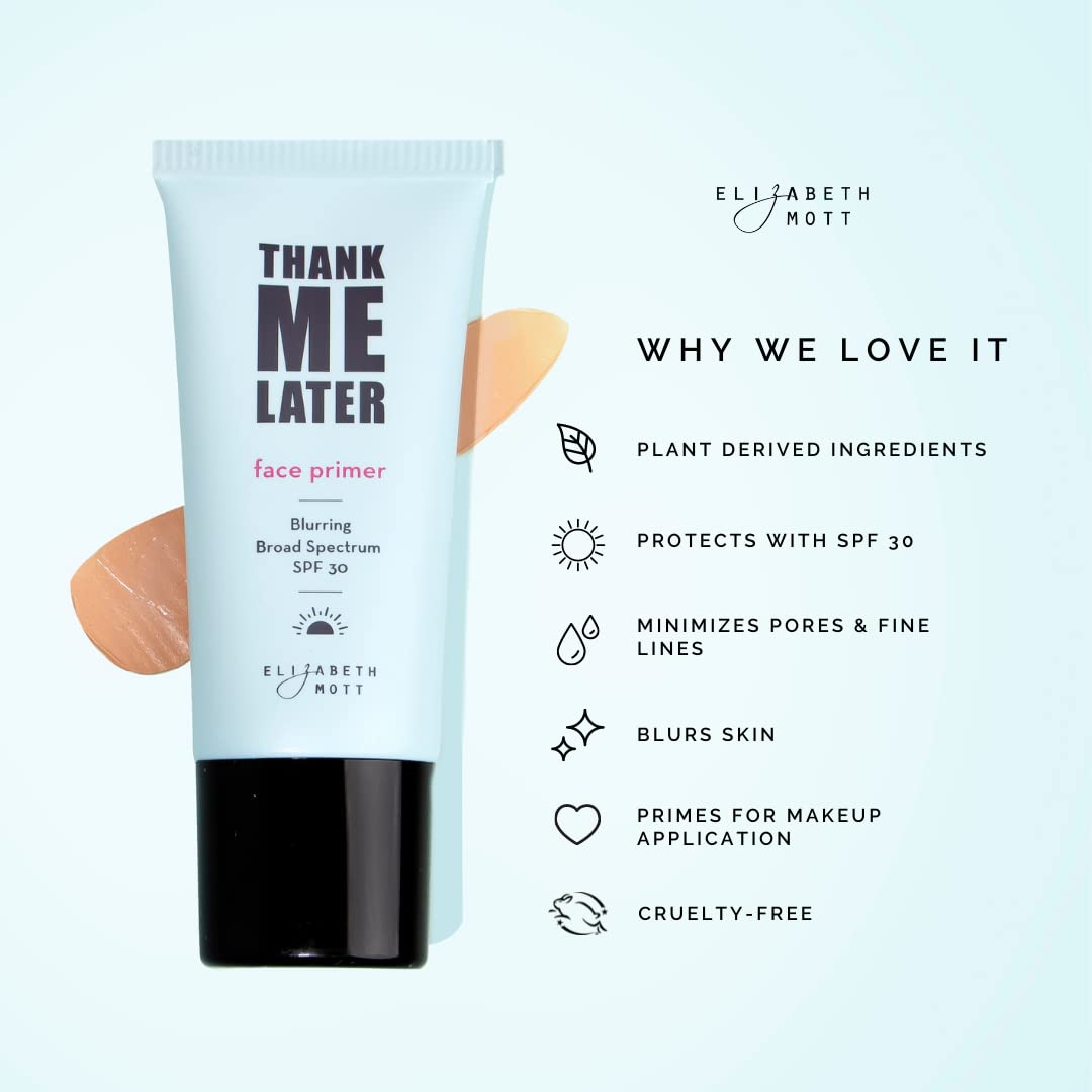 Elizabeth Mott - Thank Me Later Face Primer (30g) and Thank Me Later Clean Face Towels - Cruelty Free - (2-Pack Bundle)
