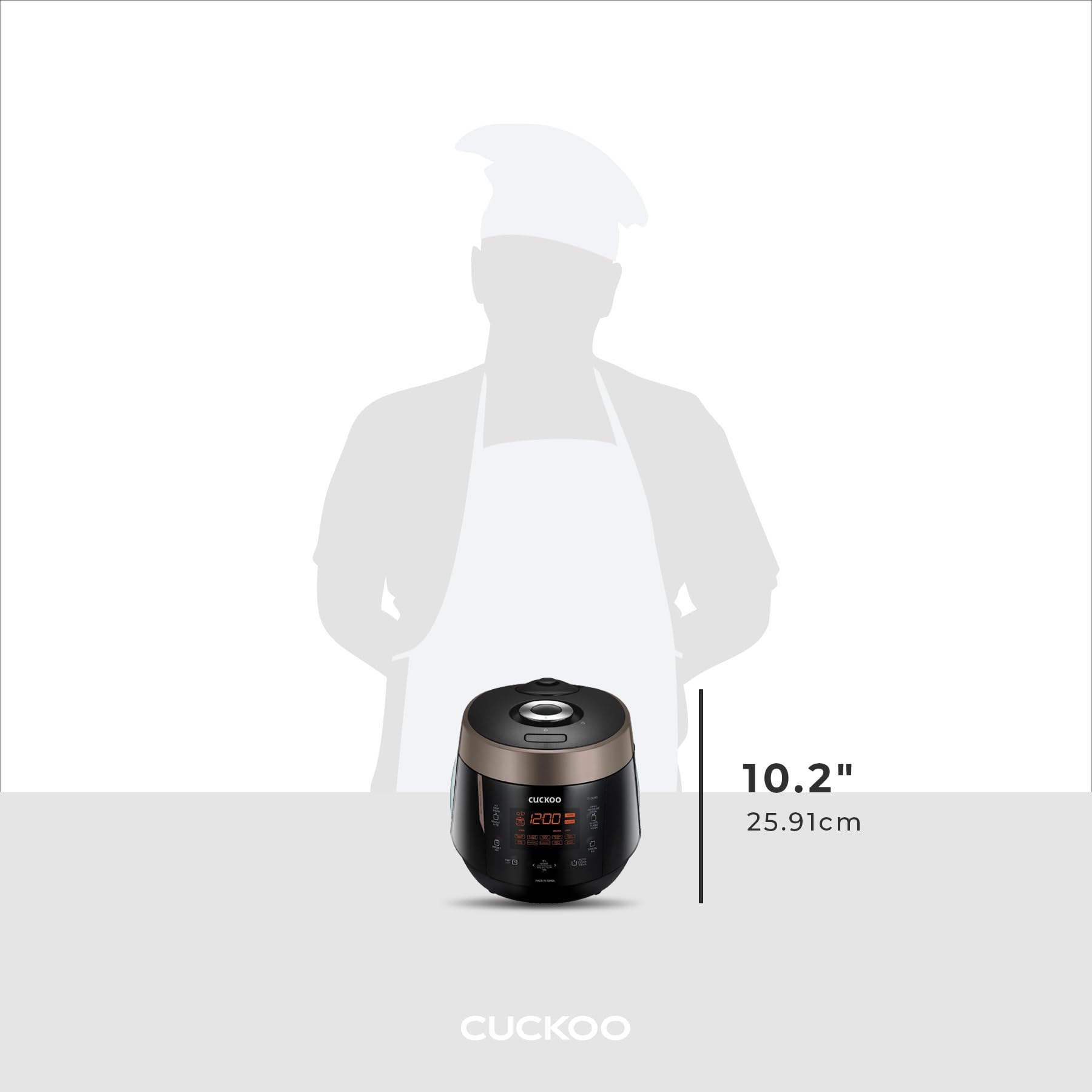 CUCKOO CRP-P1009SB | 10-Cup (Uncooked) Pressure Rice Cooker | 12 Menu Options: Quinoa, Oatmeal, GABA/Brown Rice & More, Made in Korea | Black/Copper