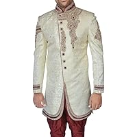 Mens 2 Pc Indo Western for Groomswear IN42901 Off White