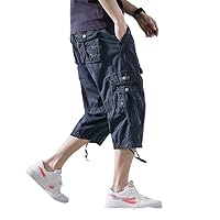 Summer Cargo Shorts Men Cotton Casual Outdoor Military Men's Shorts Multi-Pocket Calf-Length Short Pants Men