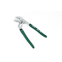 10-Inch Tongue-and-Groove Pliers, Straight Jaw Design, with Chrome Vanadium Steel Construction and Green Dipped Handles - ST70412ST