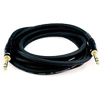 Monoprice 1/4-Inch TRS Male to Male Cable - 10 Feet - Black, 16AWG, Gold Plated - Premier Series