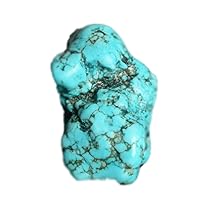 REAL-GEMS Raw Turquoise Stone 36.50 Ct Natural Certified Rough Turquoise Blue Turquoise Gemstone for Tumbling, Cabbing, Decoration