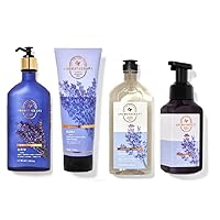 Bath and Body Works Aromatherapy LAVENDER + VANILLA Deluxe Gift Set - Body Cream - Body Lotion - Body Wash and Gentle Foaming Hand Soap