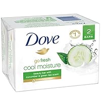 Dove go fresh Beauty Bar Cucumber and Green Tea 4 oz, 2 Bar (Pack of 3)