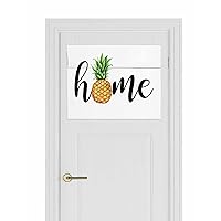 Pineapple Blackout Door Curtain Panels,Privacy French Front Patio Sidelight Door Thermal Insulated Tie Up Shade Rod Pocket Window Drapery Yellow Tropical Fruit Green Leaf Watercolor White 26x20