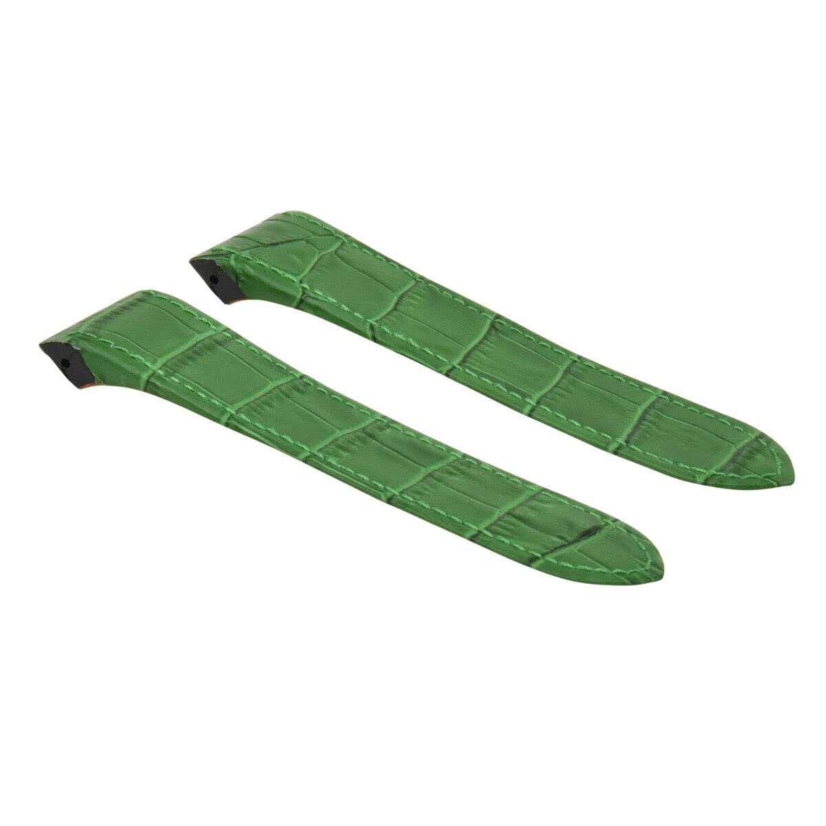 Ewatchparts 23MM LEATHER WATCH STRAP ALLIGATOR BAND COMPATIBLE WITH 38MM CARTIER SANTOS 100 XL GREEN