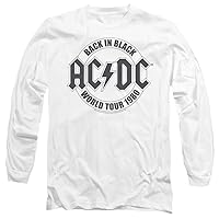 Popfunk Classic ACDC Tour Emblem Unisex Adult White Long-Sleeve T-Shirt