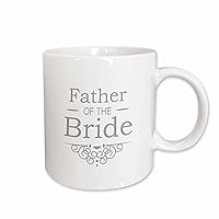 3dRose Father of The Bride in Silver/Grey, Part of Matching Marriage Party Set, Ceramic Mug, 11-Oz