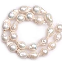 GEM-Inside Natural 15x20mm Larg White Drop Nuclear Edison Pearls Loose Beads for Women Jewelry Making