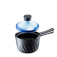 Enameled Cast Iron Skillet Deep Sauté Pan with Lid, with Enameled Black Interior, Superior Heat Retention