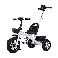 Children's Tricycle Bike Children Bicycle 1-6-year-old Men and Women of The Baby Bucket Trolley + Titanium Empty Wheel Birthday Gift (Color : Blue) (Color : White)